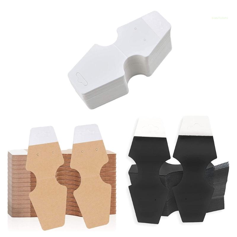 Set 100 Thẻ Giấy Kraft Hai Mặt Dán Trang Trí Vòng Đeo Tay / Vòng cổ / Móc Khóa