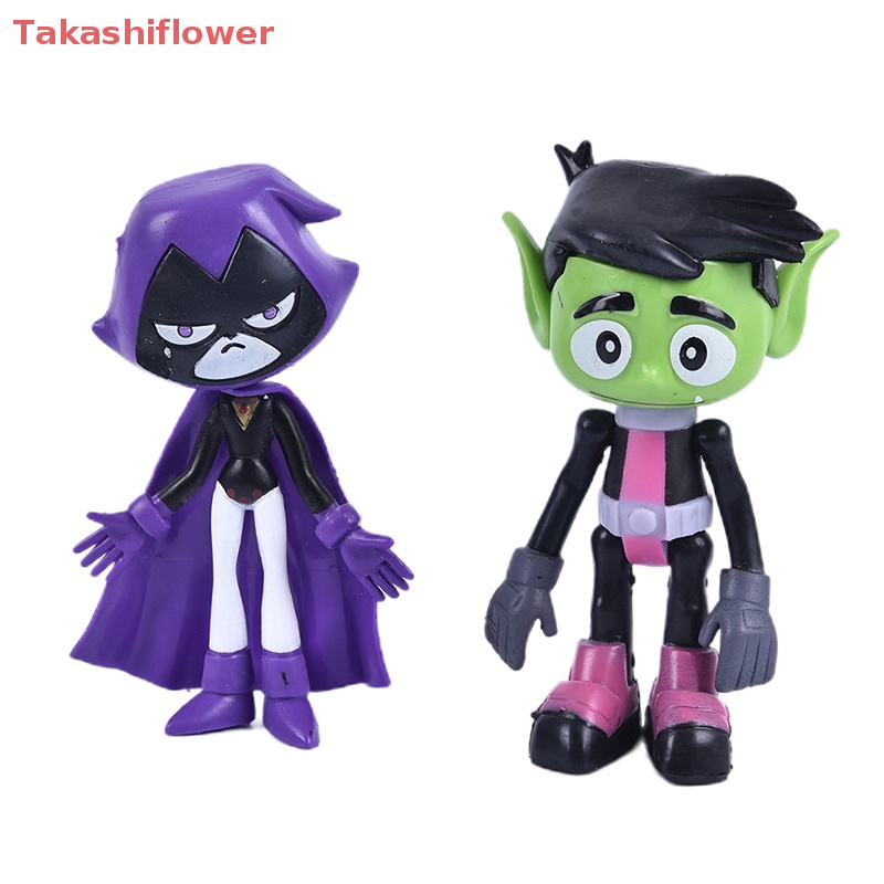 Set 7 Mô Hình Đồ Chơi Nhân Vật Trong Phim Hoạt Hình "Teen Titans Go Robin Cyborg Beast"
