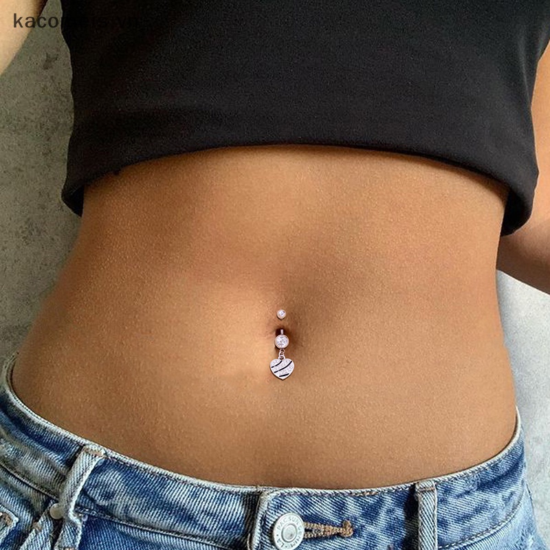 Khuyên Rốn Thép Không Gỉ Hình Trái Tim Xinh Xắn