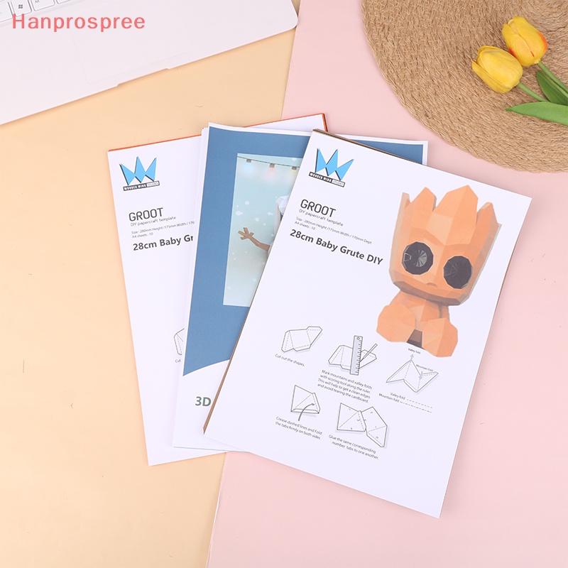 Mô Hình Nhân Vật Groot Olaf 3D Bằng Giấy Thủ Công Để Bàn Trang Trí