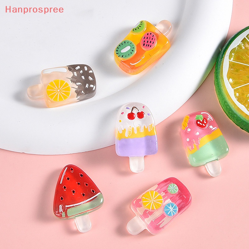 Hanprospree > 10 Miếng Dán Trang Trí Tủ Lạnh / Điện Thoại Hình Que Kem Trái Cây Diy