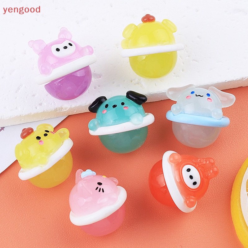 Phụ Kiện Trang Trí Điện Thoại Hình Động Vật Hoạt Hình Mini Bằng Gel Resin Dạ Quang DIY