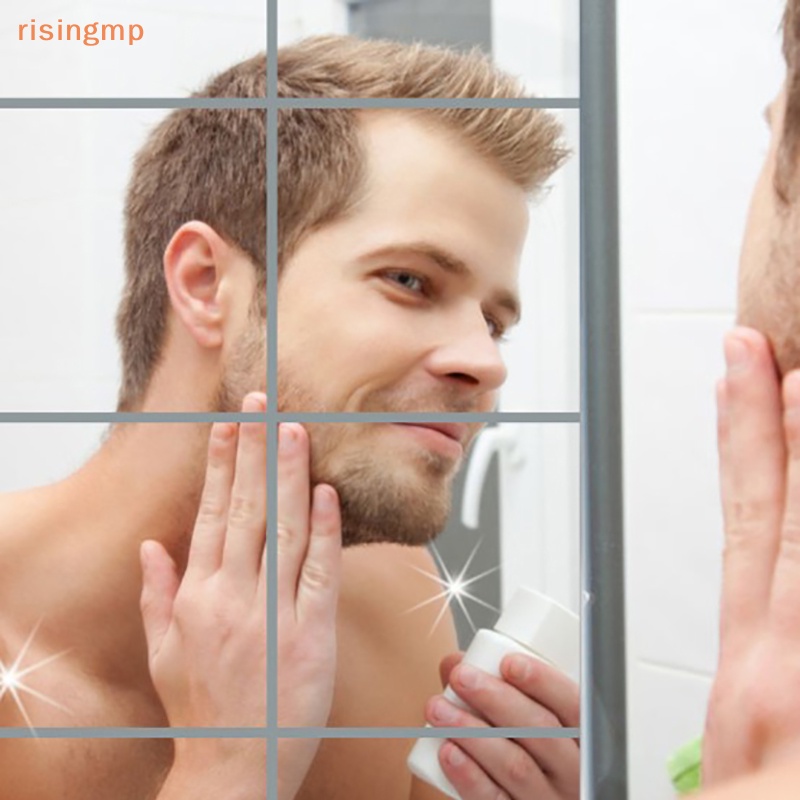 [risingmp] Đề Can Acrylic Tráng Gương Dán Tường Hình Vuông