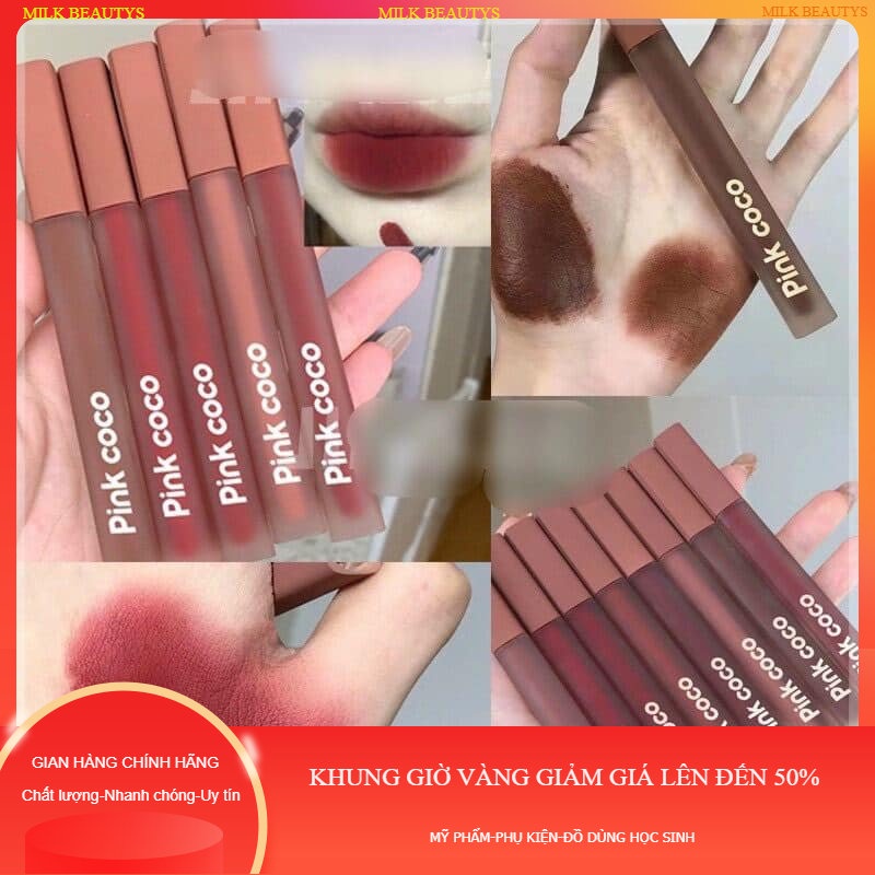 Son Kem Pink Coco Chất Son Kem Mịn Mùi Thơm Socola Nội Địa