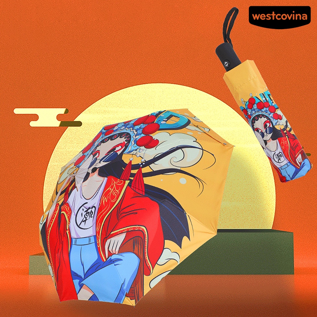 [COD]☁Dù Vải Gấp Tự Động Chống Rơi Phong Cách Trung Hoa