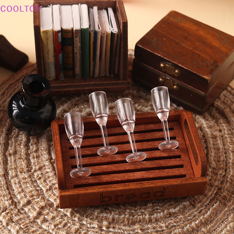 Set 4 Ly Nhựa Uống Rượu Mini Trang Trí Nhà Búp Bê