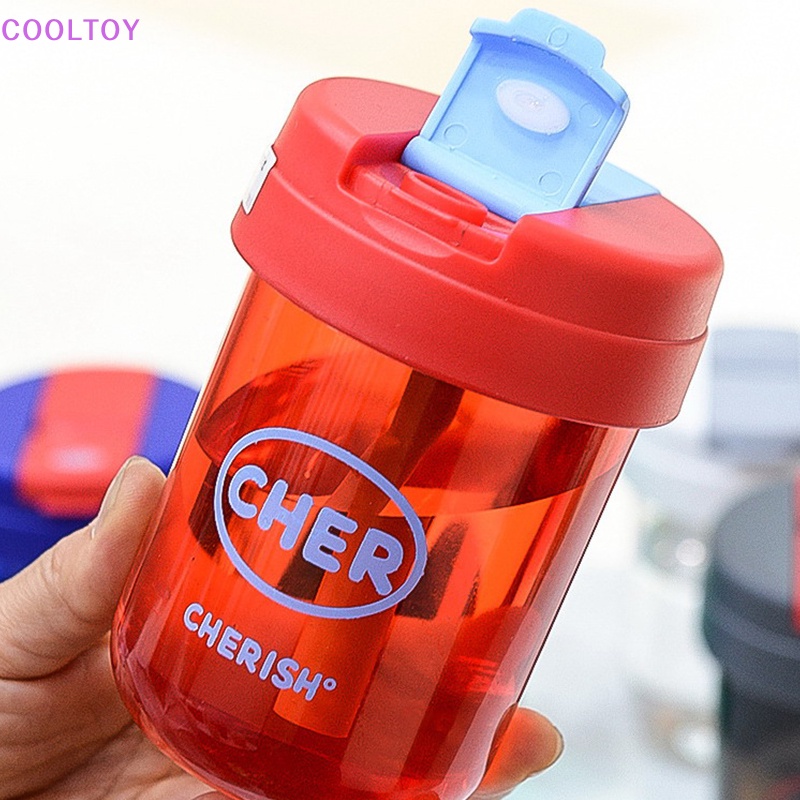 Bình Nước Nhựa Mini 300ml Kèm Ống Hút Di Động Dễ Thương Có Thể Tái Sử Dụng