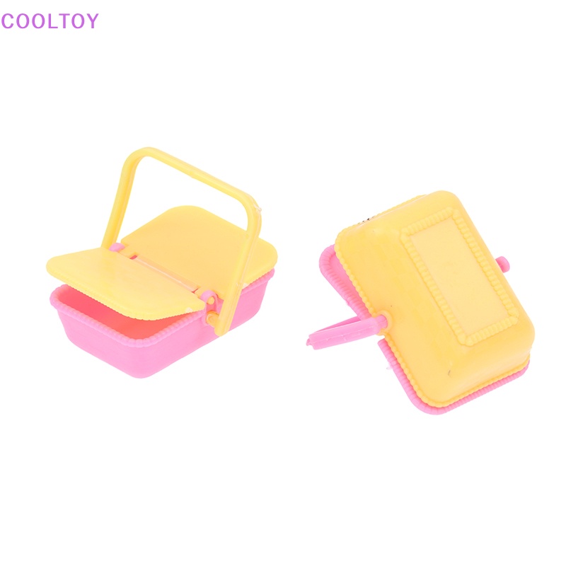 Set 2 Giỏ Nhựa Mini 1: 12 Màu Sắc Ngẫu Nhiên Trang Trí Nhà Búp Bê