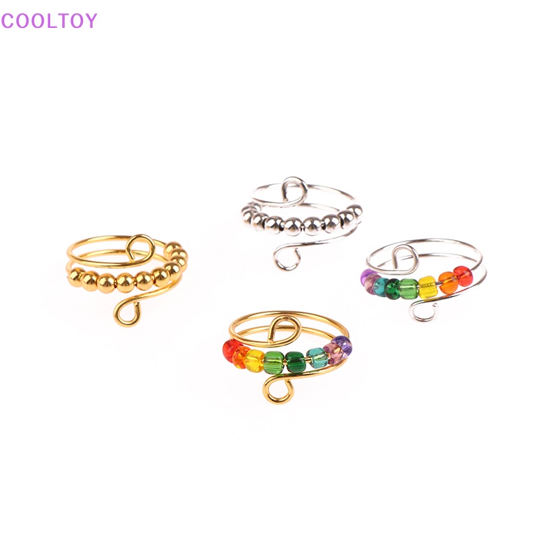 Cooltoy Nhẫn Hạt Xoay Tự Do Giảm Căng Thẳng Phong Cách Bohemian