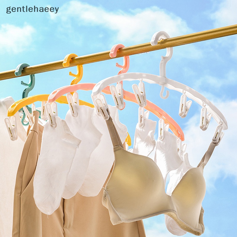 Móc Nhựa 6 Kẹp Phơi Vớ Chống Gió Tiện Dụng