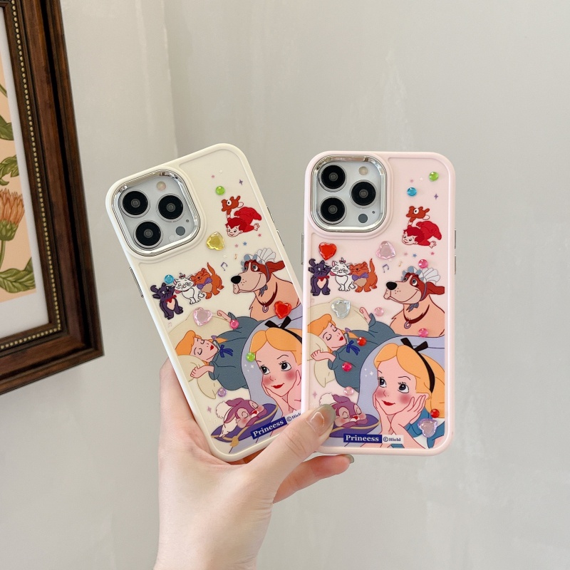 Ốp Điện Thoại Silicon Dẻo Mạ Điện Chống Sốc In Hình Công Chúa Hoạt Hình 3D Cho iPhone 14 13 12 11 Pro Max XS XR X