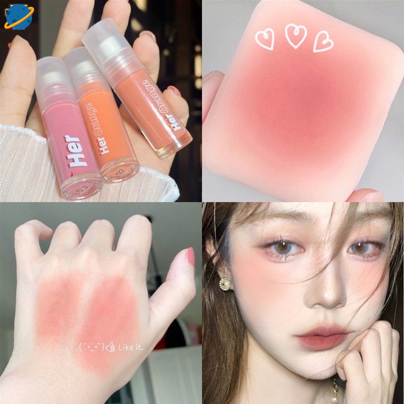 Phấn Má Hồng Chống Thấm Nước Lâu Trôi Màu Cam Hồng Xinh Xắn
