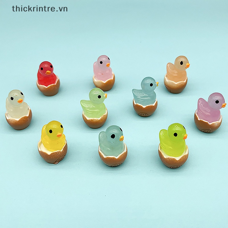 Bộ 2 Tượng Vịt Mini Phát Quang Dùng Trang Trí Tiểu Cảnh / Xe Hơi DIY