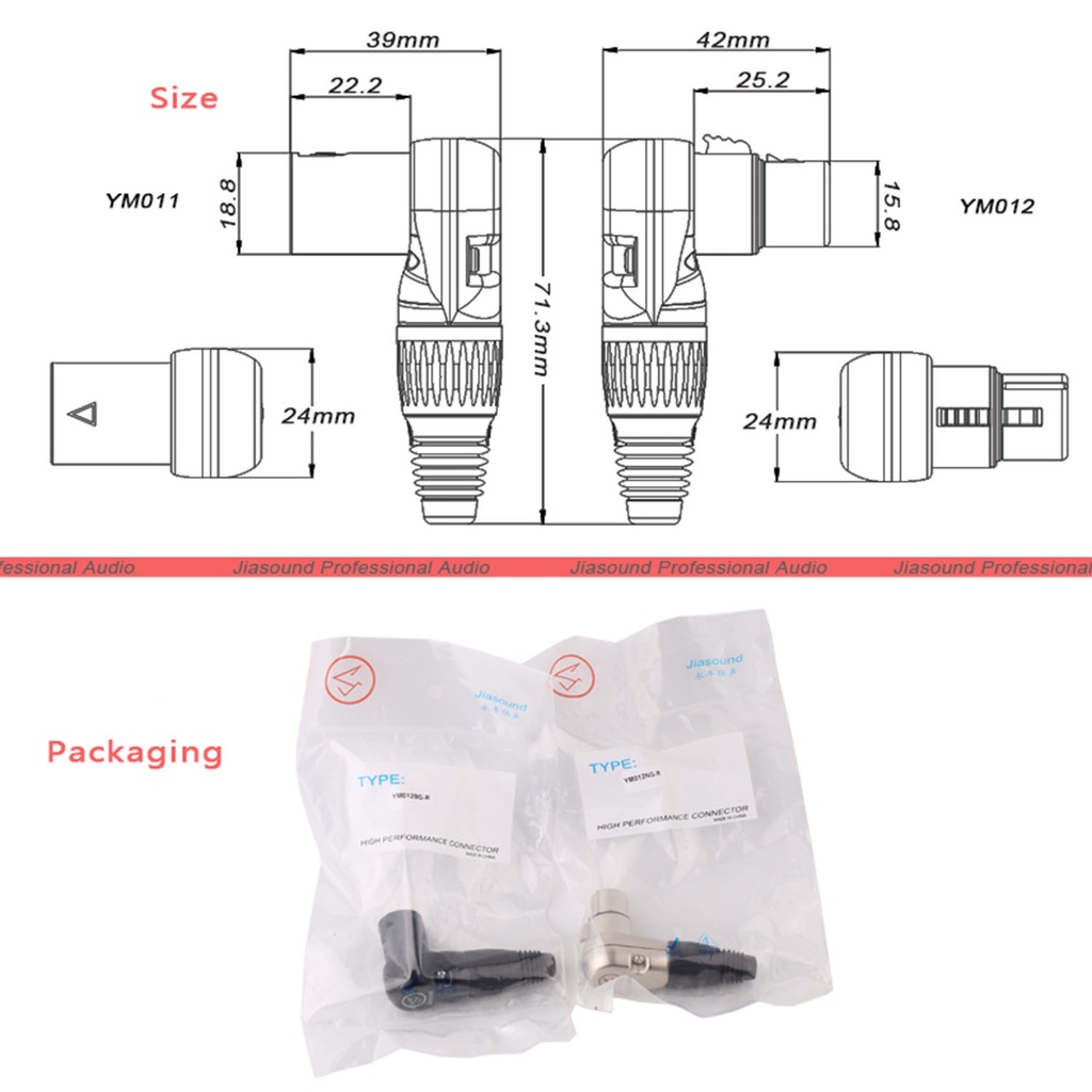 Phụ Kiện Cân Bằng Ba Lõi Mạ Vàng Loại XLR Góc 90 Độ 3 Pin Cho Máy Ảnh Canon