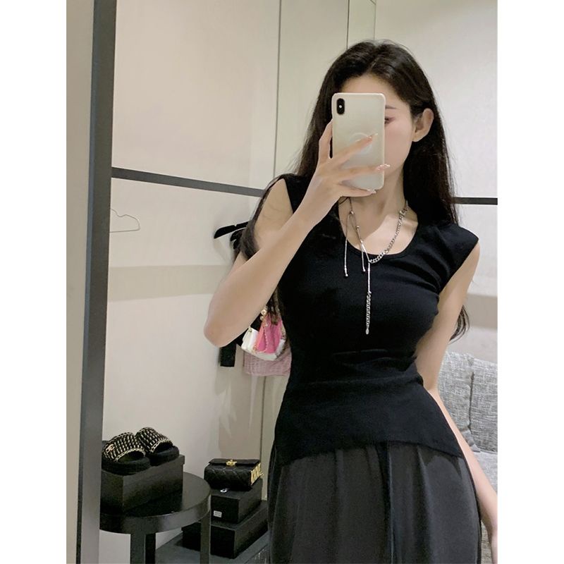 COZOK Áo Thể Thao Không Tay Màu Trơn Ôm Dáng Quyến Rũ Hợp Thời Trang