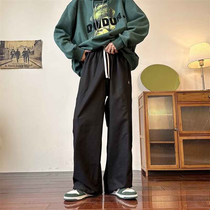 Quần Dài Ống Rộng Màu Sắc Đơn Giản Phong Cách Retro Mỹ