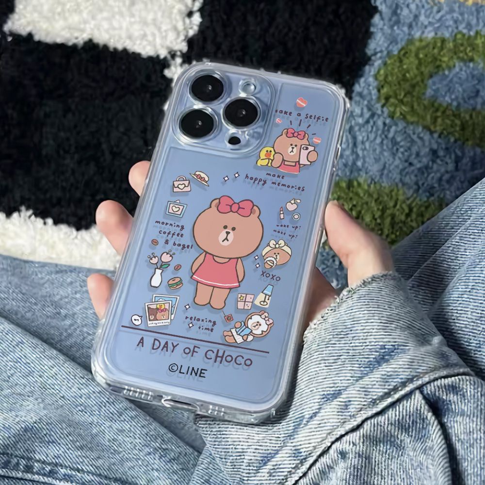 ✅Ốp Điện Thoại Mềm Chống Sốc In Hình Gấu Nâu Cho Iphone 11 14Pro 7813Iphone 12 Plus 6 Inch