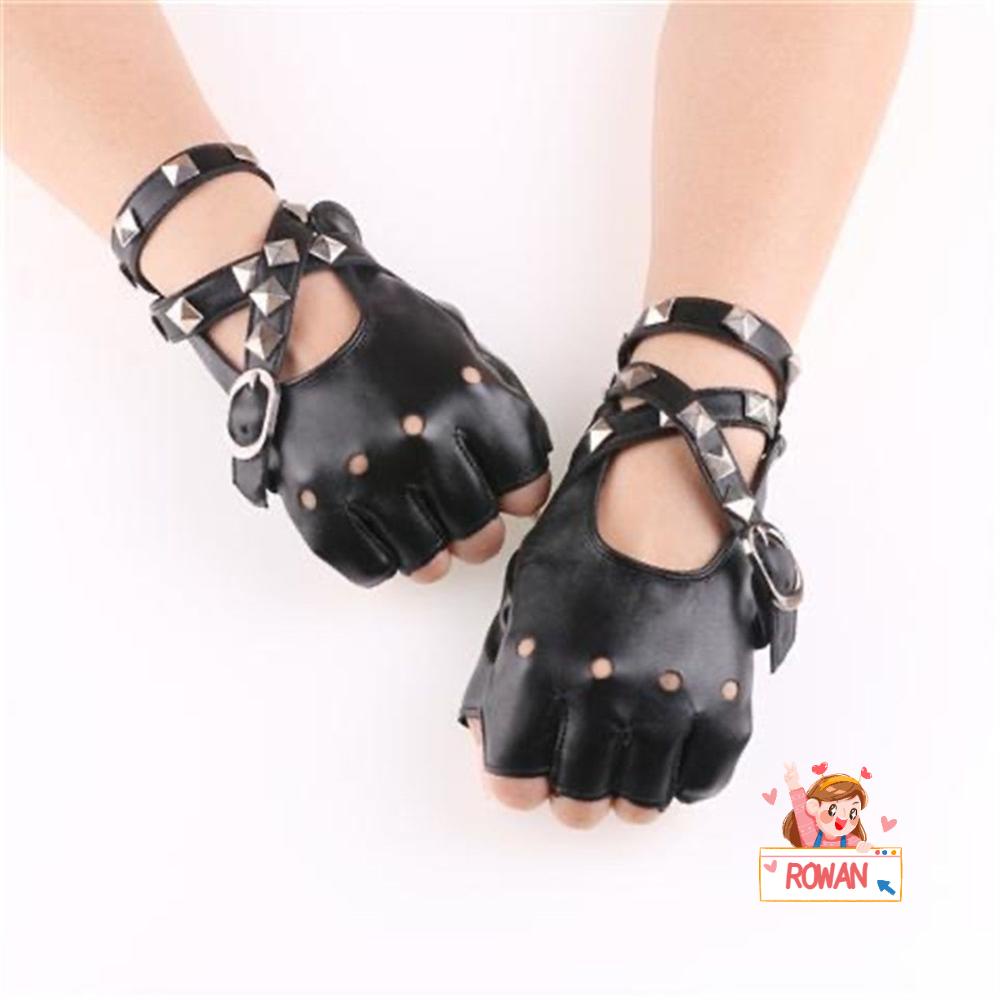 Găng Tay Lái Xe Bằng Da Đính Đinh Tán ROWANS