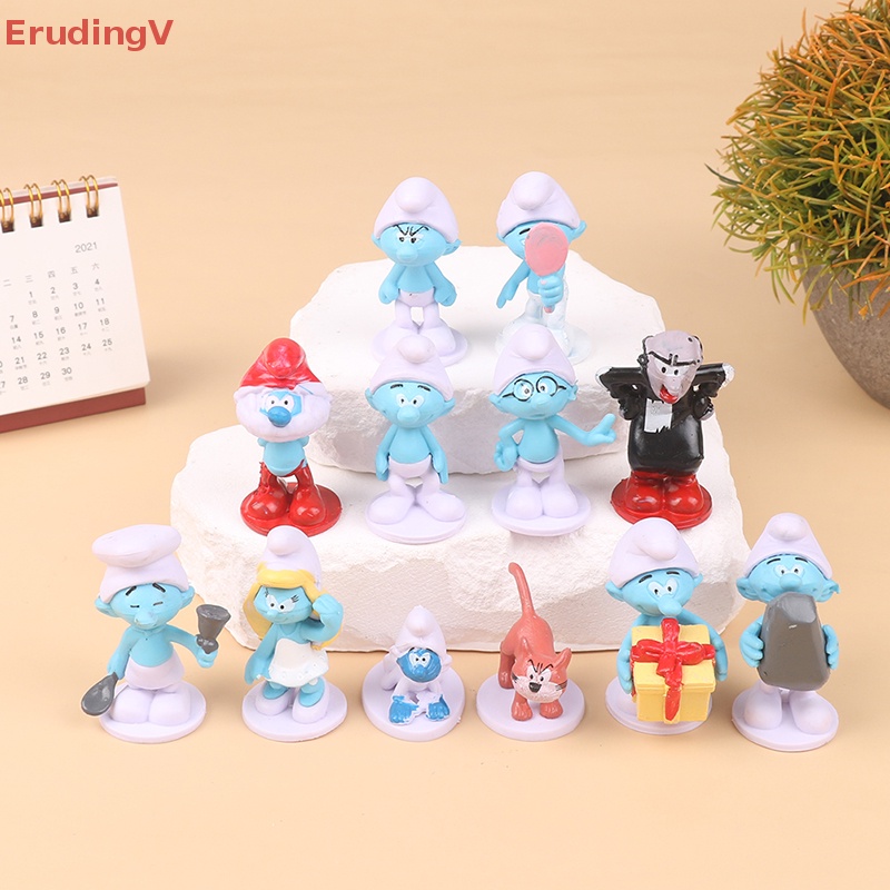 [ErudingV] Đồ Chơi Mô Hình Nhân Vật Hoạt Hình Smurfs PVC Trang Trí Bánh Kem [Mới] 12 Phong Cách