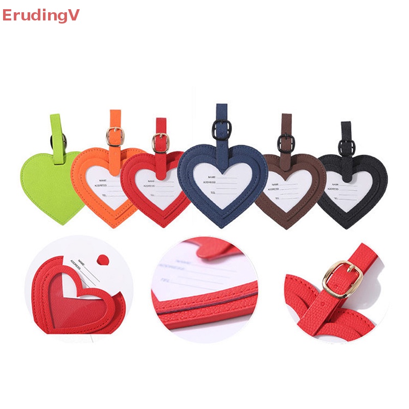 1 Thẻ Tên ID Hành Lý Du Lịch Bằng Da Hình Trái Tim