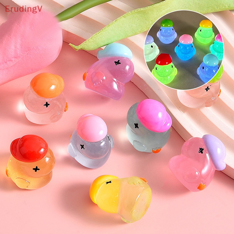 Bộ 5 Chú Vịt Dạ Quang Bằng Nhựa Resin Dùng Trang Trí Sổ Tay DIY