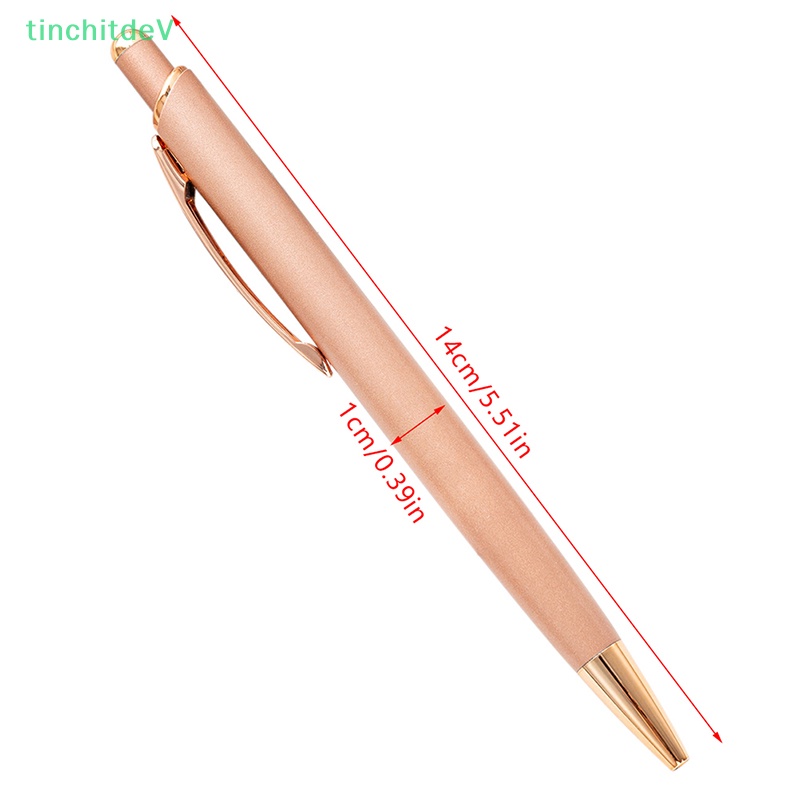 Bút Bi Dạng Nhấn Bằng Kim Loại Màu Vàng Hồng Sáng Tạo