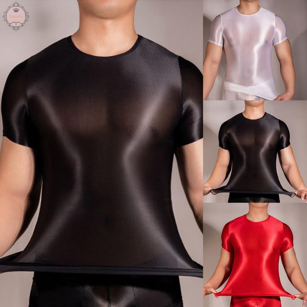 Áo Thun NgắN Tay Xuyên ThấU GợI CảM Cho Nam