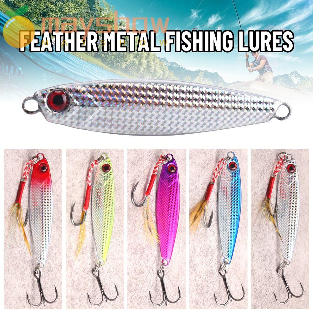 Mồi Câu Cá Giả Bằng Kim Loại Đính Lông Vũ Nhiều Màu Sắc Trọng Lượng 10g / 15g