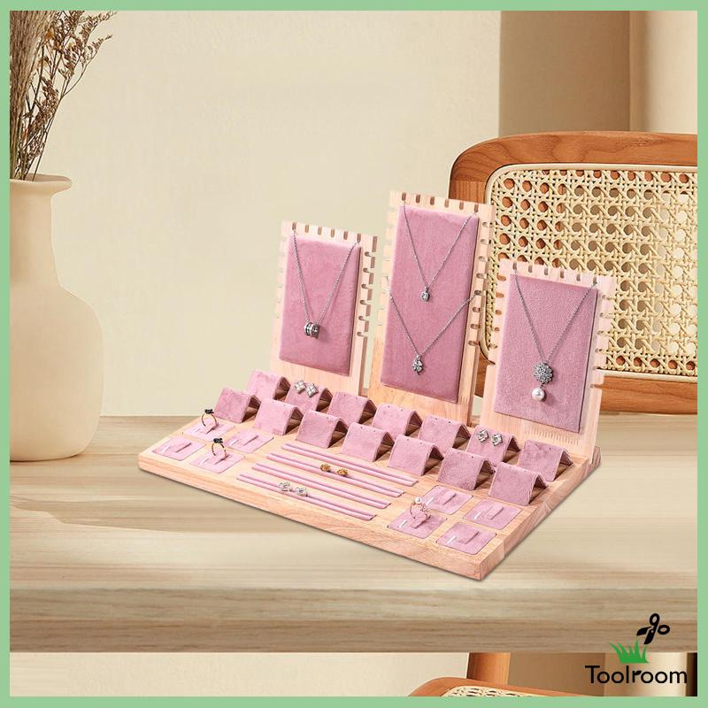 Khay Đựng Trang Sức Bằng Gỗ Màu Hồng Kích Thước 15.3x9.2x9inch