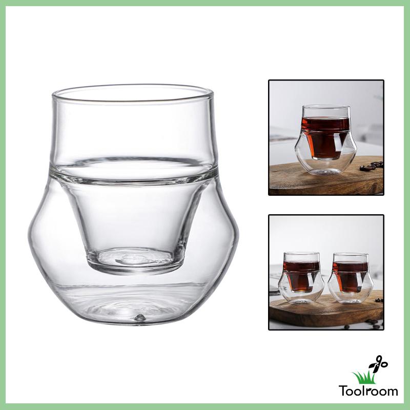 Cốc Uống Cà Phê Hai Lớp Bằng Kính Trong Suốt Dùng Cho Quán Bar / Gia Đình