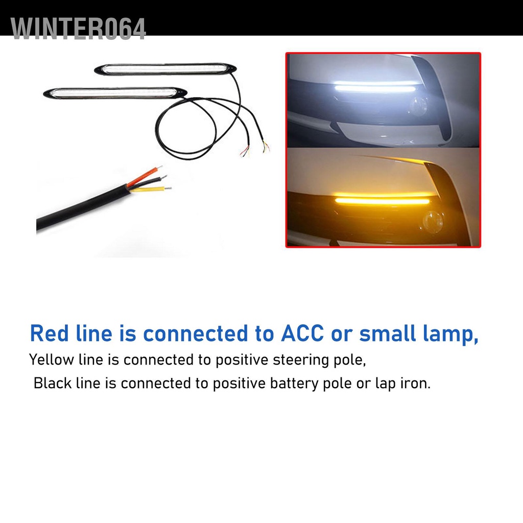 Winter064 2 Chiếc Đèn Pha Dải Chạy Ban Ngày LED Tín Hiệu Hai Màu Trắng Và Vàng