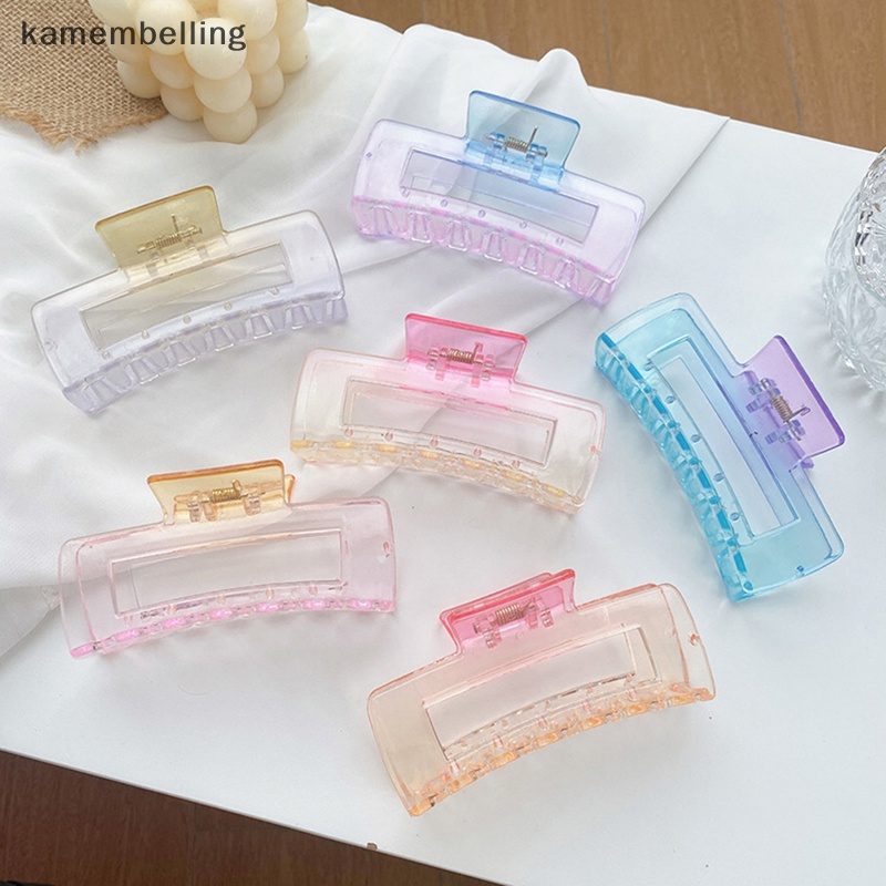 Kẹp Tóc Càng Cua Bằng Nhựa Trong Suốt Màu Gradient Kiểu Hàn Quốc Thanh Lịch