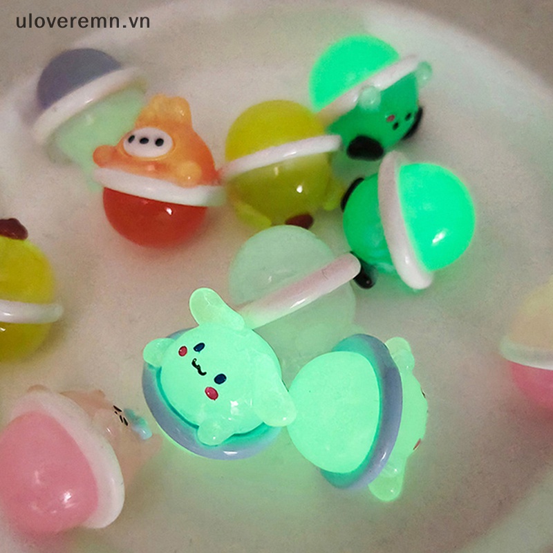 Set 2 Phụ Kiện Trang Trí Điện Thoại Kiểu Hoạt Hình Mini Dạ Quang DIY