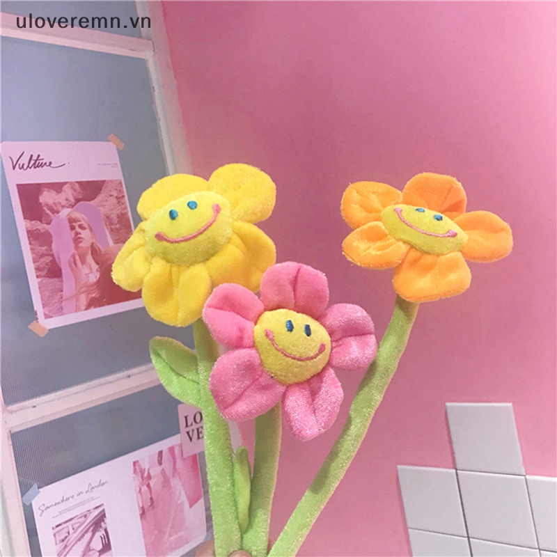 Uloveremn Đồ Chơi Khóa Rèm Cửa Nhồi Bông Hình Hoa Hướng Dương Mặt Cười Thân Cong Có Thể Uốn Cong Trang Trí Nhà Cửa