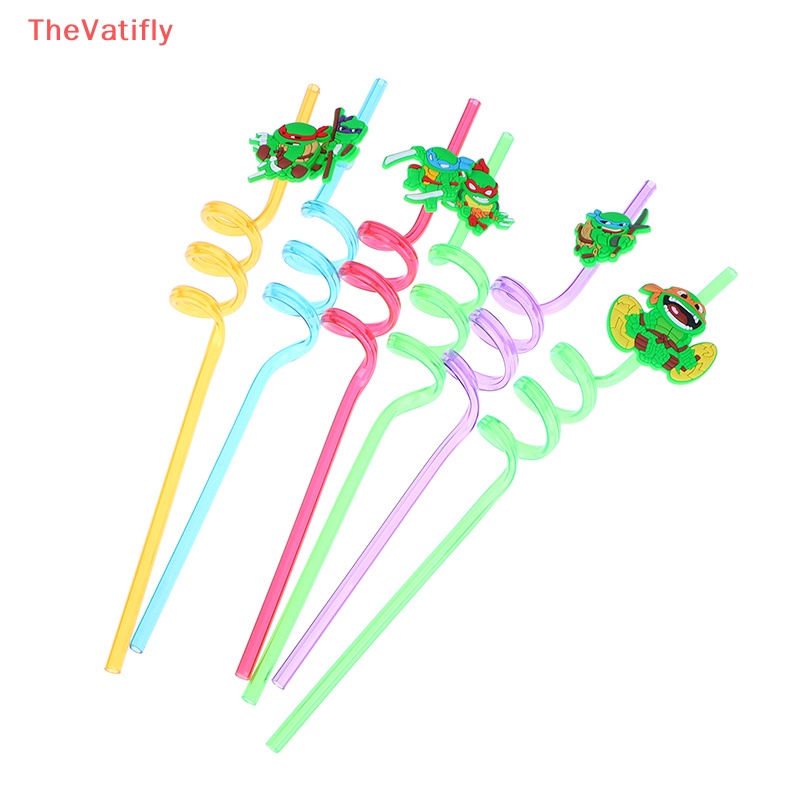 Set 2 / 6 Ống Hút Họa Tiết Hoạt Hình Anime Trang Trí Tiệc Sinh Nhật Cho Bé