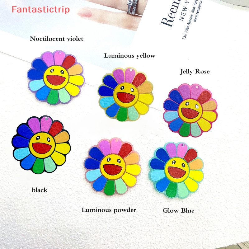 [Fantastictrip] Móc Khóa Acrylic Phát Quang 45mm Hình Hoa Hướng Dương Nhiều Màu Mới
