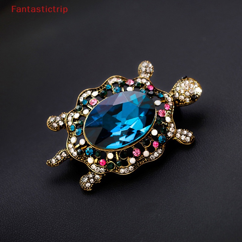 Ghim Cài Áo Hình Rùa Biển Đính Đá Nhân Tạo Thời Trang Cho Nữ