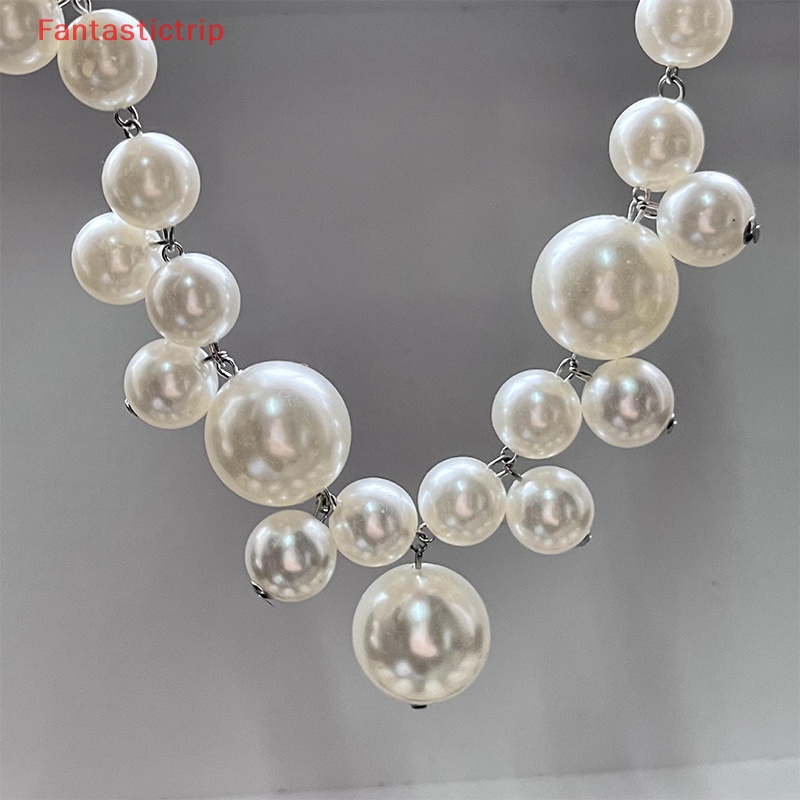 [Fantastictrip] Vòng cổ Chuỗi Hạt Ngọc Trai Gấp Lại Được Thanh Lịch Trang Sức Cô Dâu Mới