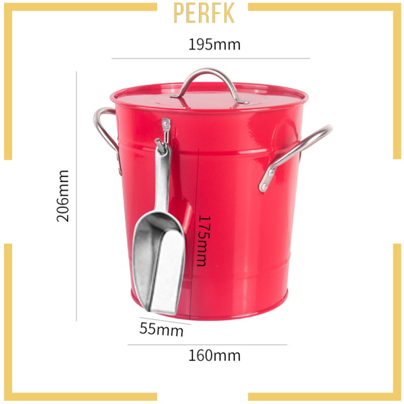 Xô Đựng Nước Mạ Kẽm Màu Đỏ Dùng Cho Tiệc Tùng Ngoài Trời
