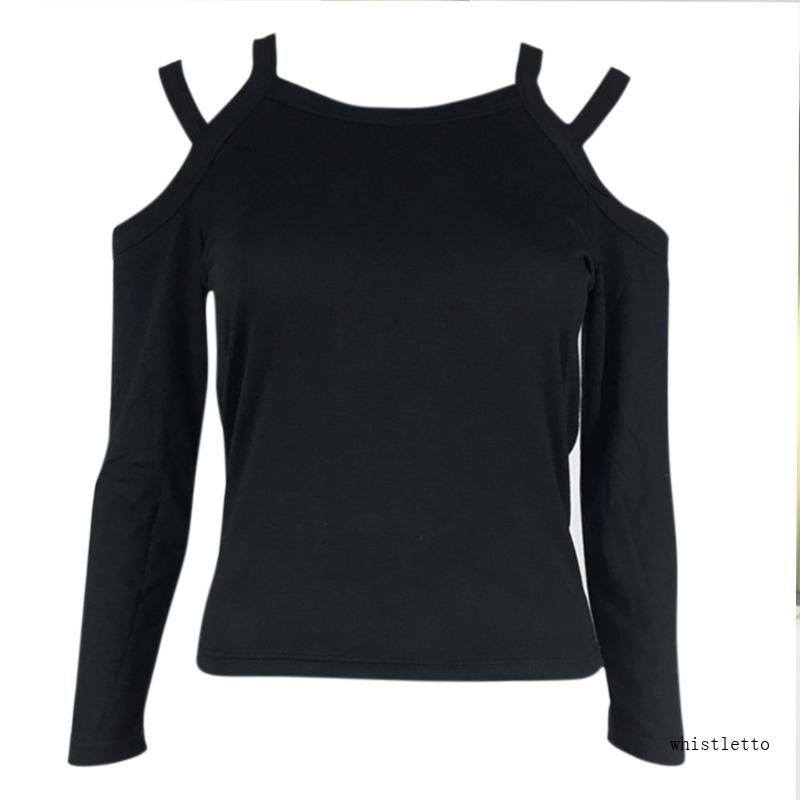 Áo Croptop Dệt Kim Tay Dài Hở Vai Dáng Ôm Thời Trang Quyến Rũ Cho Nữ