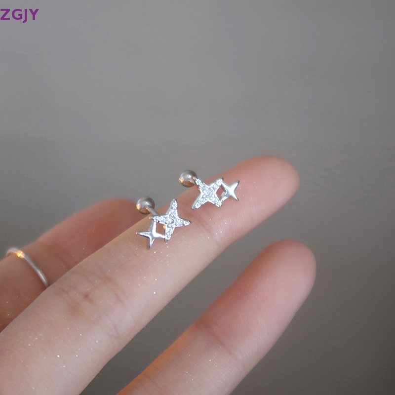 1 Đôi Khuyên Tai Hình Ngôi Sao Dạng Xoắn Ốc Dành Cho Nữ Mới