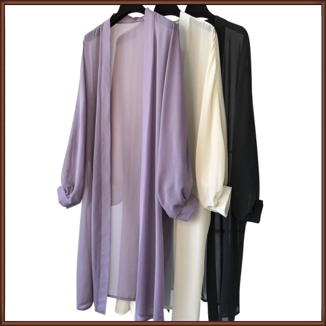 Áo Khoác Cardigan Mỏng Dáng Rộng Dài Vừa Thời Trang Mùa Hè Cho Nữ