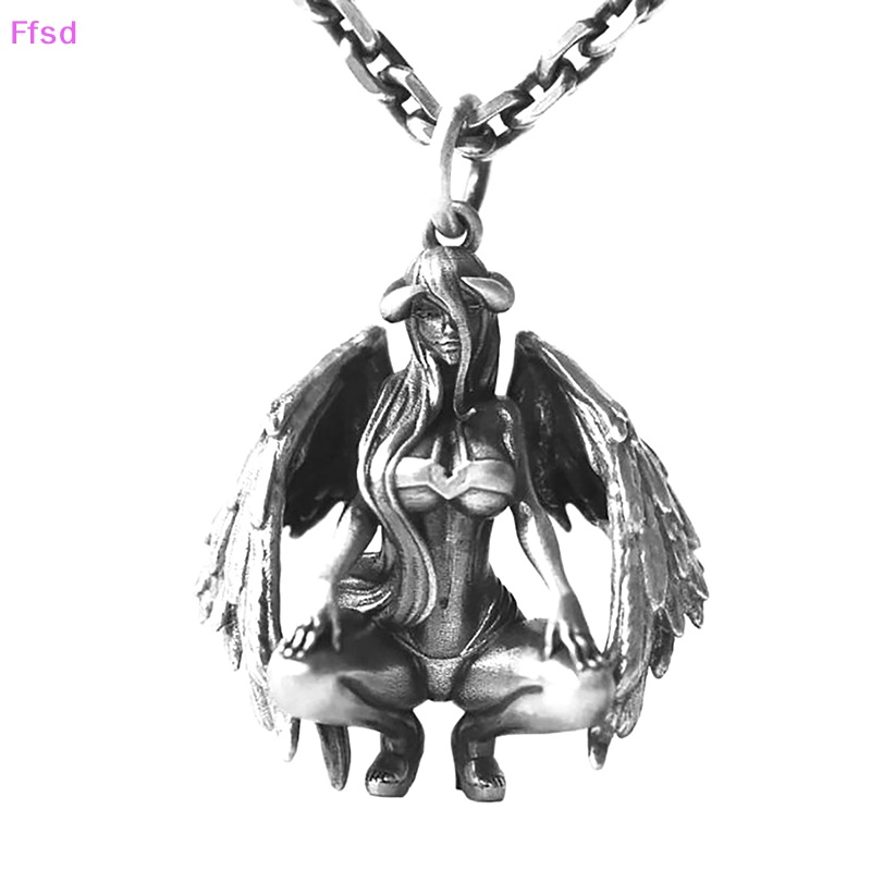 Vòng cổ Mặt Hình Thiên Thần Cầu Nguyện Bằng Thép Không Gỉ Thời Trang Hip Hop Punk Cho Nam Và Nữ