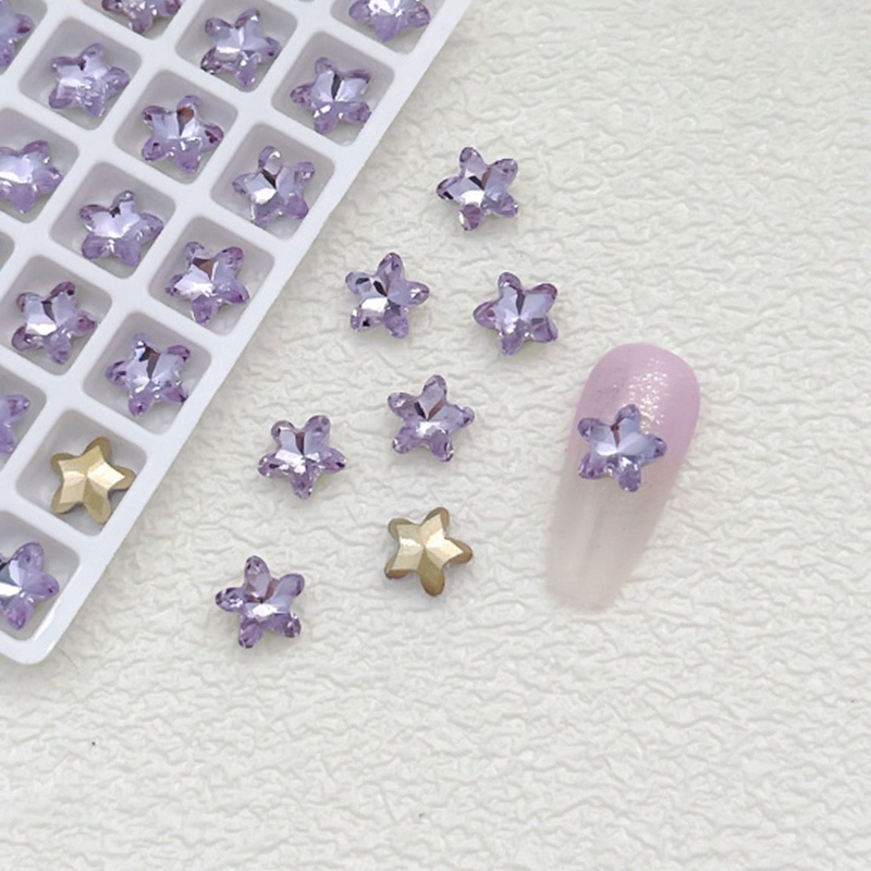 Bộ 10 Phụ Kiện Trang Trí Móng Tay Hình Bướm / Trái Tim Xinh Xắn