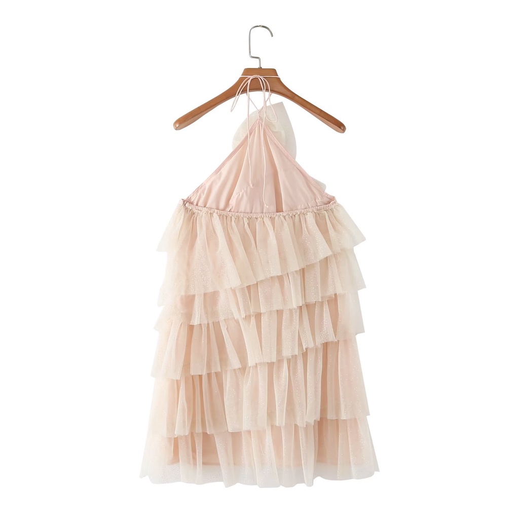 Uibey Đầm Lưới Cổ Treo 5030