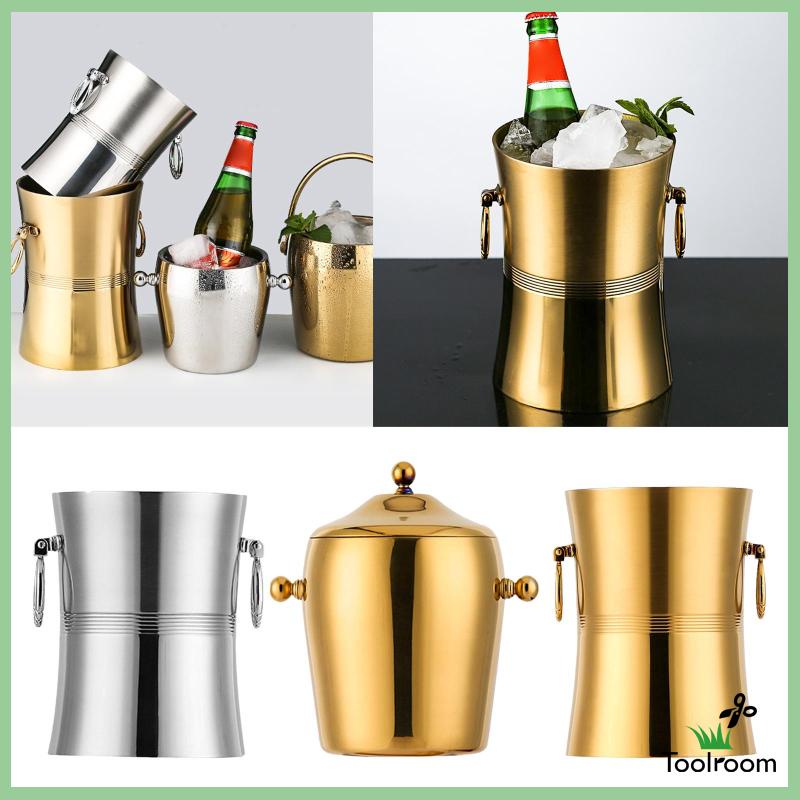 Xô Đựng Đá Bằng Kim Loại Cách Nhiệt Có Nắp Cho Tiệc BBQ