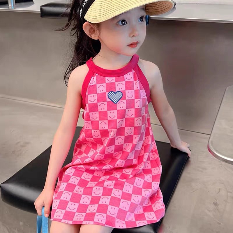 Đầm Ngủ Hai Dây Bằng Lụa Mát Phong Cách Công Chúa Cho Bé Gái