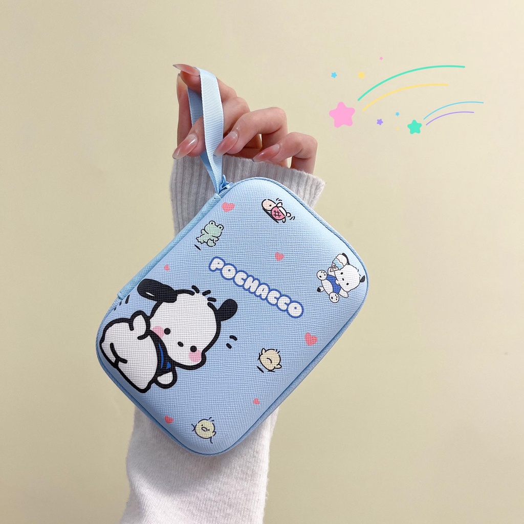 Túi Đựng Băng Vệ Sinh / Thẻ / Tai Nghe Mini Họa Tiết Hoạt Hình Phong Cách Hàn Quốc Cho Nữ