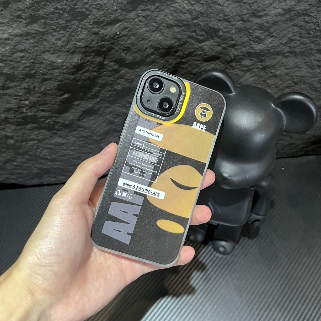 Ốp Điện Thoại In Logo Bape Màu gradient Chống Sốc Chống Rơi Cho iphone 14 11 13 12 X XS Pro Max xr Mini xr 7 8 plus