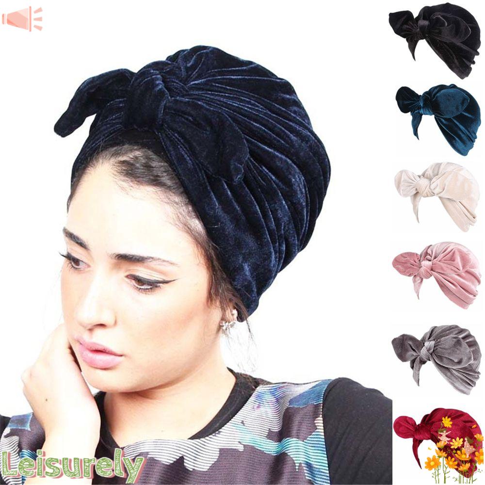 Mũ Trùm Đầu Vải Nhung Đính Nơ Tai Thỏ Thời Trang Cho Nữ